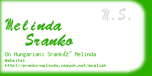 melinda sranko business card